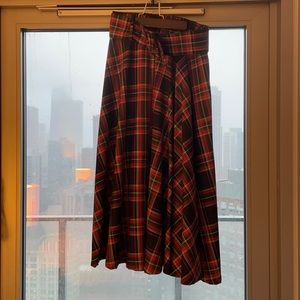 Zara flowy plaid skirt